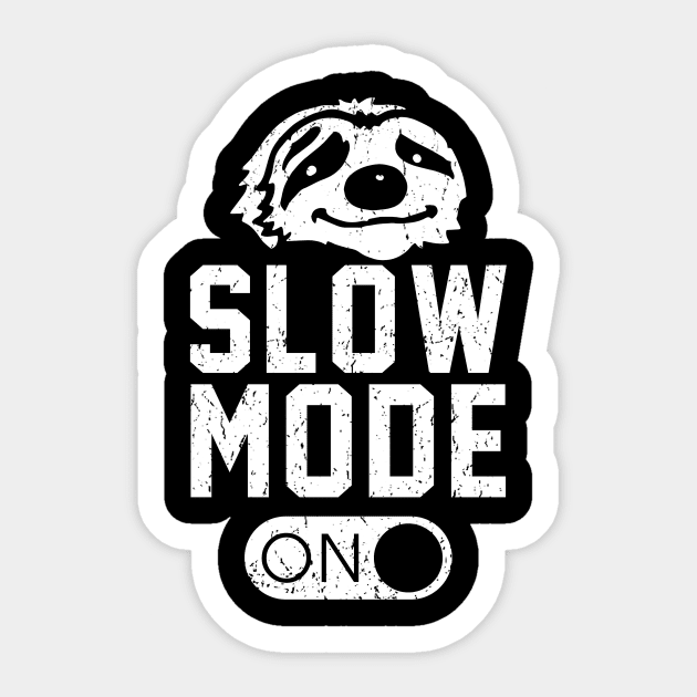 Slow Mode On Funny Sloth Lover Sticker by AnnetteNortonDesign